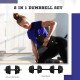 Soozier 55LBS 2-in-1 Adjustable Barbell & Dumbbells Set, Weights Set with Non-slip Handles for Men and Women Home Gym Training