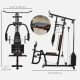 Soozier Home Gym Weights Machine, Multi Gym Lat Pulldown and Leg Workout Equipment with 99lbs Weight Stack