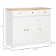 Modern Sideboard, Buffet Cabinet with Storage Cabinets, Drawers and Adjustable Shelves for Living Room, White