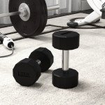 Soozier 2 x 20lbs Dumbbells Set with Non-Slip Grip, Rubber Covered Weights for Men Women Home Gym Workout