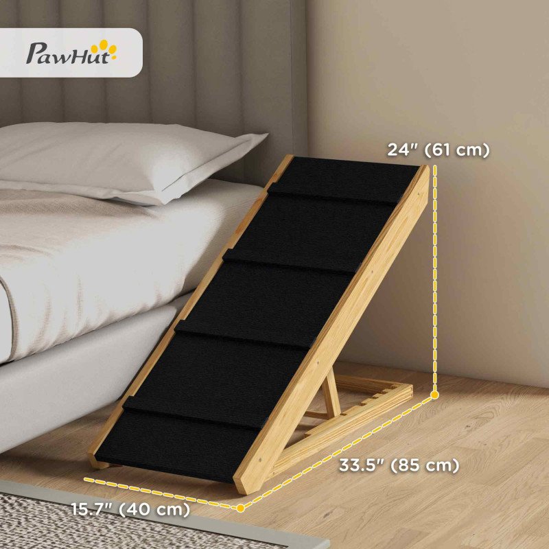 Adjustable Dog Ramp for Bed, Sofa, with Non-Slip Surface, Folding Dog Stair for Small, Medium, Large Dogs