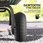 Set of 2 Pneumatic Wheels, 10" Wheelbarrow Wheels Replacement for Barn Carts, Hose Carts, Garden Carts, Black