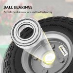 Set of 2 Pneumatic Wheels, 10" Wheelbarrow Wheels Replacement for Barn Carts, Hose Carts, Garden Carts, Black