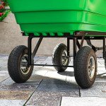 Set of 2 Pneumatic Wheels, 10" Wheelbarrow Wheels Replacement for Barn Carts, Hose Carts, Garden Carts, Black