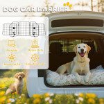 Dog Car Barrier for SUV, Adjustable Car Divider for Trunk Cargo Area, Heavy-Duty Steel Wire Mesh Barrier, Black