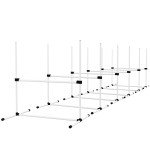 Set of 6 Dog Agility Training Equipment Adjustable Jump Bar Pet Exercise Kit with Carrying Bag (White)
