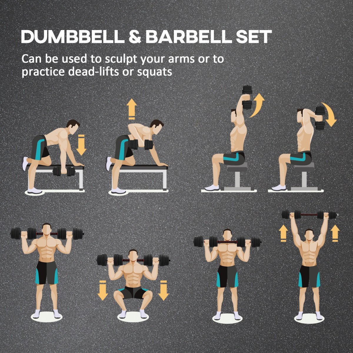 Soozier 66lbs 2-in-1 Adjustable Dumbbells Weight Set, Dumbbell Hand Weights Barbell for Body Fitness, Lifting Training for Home, Office, Gym, Black and Red