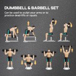 Soozier 66lbs 2-in-1 Adjustable Dumbbells Weight Set, Dumbbell Hand Weights Barbell for Body Fitness, Lifting Training for Home, Office, Gym, Black and Red