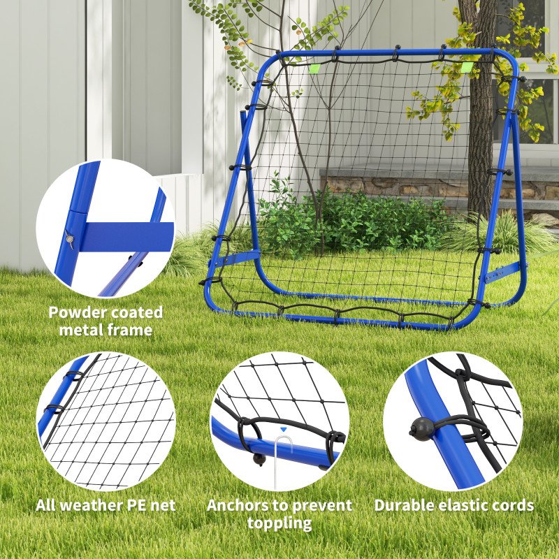 Soozier Volleyball Rebounder Net, Adjustable Soccer Rebounder, Baseball Volleyball Training Equipment Aid, Blue