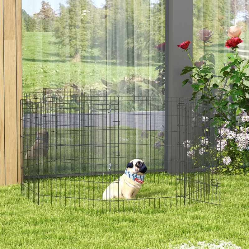 36inch Foldable Metal Exercise Pet Playpen Yard Dog Puppy Kennel Cage 8 Panel