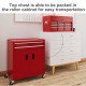 6-Drawer Rolling Tool Chest, 2 in 1 Lockable Storage Cabinet with Hooks, Metal Tool Box for Garage, Workshop, Red