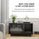 Cat Litter Box Enclosure, Cat House End Table with Scratcher, Black