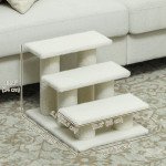 18" 3 Tier Pet Stairs Dog Cat Step Scratch Post Furniture, Beige