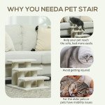 18" 3 Tier Pet Stairs Dog Cat Step Scratch Post Furniture, Beige