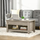 Lift Top Coffee Table with Hidden Storage Compartment and Open Shelves, Lift Tabletop Pop-Up Center Table for Living Room, Oak Effect