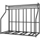 Soozier 4 Bicycle Bike Stand, Metal Floor Bike Storage Rack with Basket, Hooks, Indoor Outdoor Bicycle Stand, Black