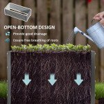 Galvanized Raised Garden Beds, Outdoor Planter Box, Set of 2, for Flowers, Herbs and Vegetables, Light Grey