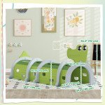 Qaba Crocodile Design Tunnel for Kids to Crawl Through, for 3-6 Years, Green