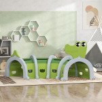 Qaba Crocodile Design Tunnel for Kids to Crawl Through, for 3-6 Years, Green