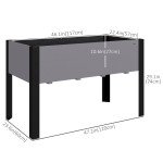 Raised Garden Bed, Elevated Planter Box, 47"x24"x29" with Legs, Metal Frame, Wooden Planter Pot for Backyard, Patio to Grow Vegetables, Herbs, and Flowers, Grey