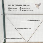 10'x6.6'x6.6' Upgraded Tunnel Greenhouse Green House with Mesh Door and Windows, 6 Plant Labels and Gloves, White
