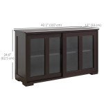 Modern Kitchen Sideboard, Stackable Storage Cabinet, Sliding Glass Door Console, Cupboard Serving Buffet for Kitchen & Dining Room, Coffee