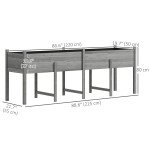 Wooden Raised Garden Bed Planter, Large Elevated Planter Box with Legs, Bed Liner and Drain Holes, Grey