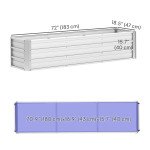 6' x 1.5' x 1.3' Galvanized Raised Garden Bed, Elevated Large Metal Planter Box w/ Install Gloves for Backyard, Patio to Grow Vegetables, Herbs, and Flowers, Silver