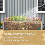 6' x 1.5' x 1.3' Galvanized Raised Garden Bed, Elevated Large Metal Planter Box w/ Install Gloves for Backyard, Patio to Grow Vegetables, Herbs, and Flowers, Silver