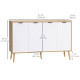 Modern Sideboard and Buffet, Dining Room Cabinet with Adjustable Shelves and 4 Doors, Natural