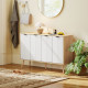 Modern Sideboard and Buffet, Dining Room Cabinet with Adjustable Shelves and 4 Doors, Natural