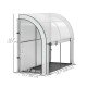 Walk-in Lean-to Greenhouse, Outdoor Gardening Green House with Zipper Roll-up Doors and Window, 7' x 3' x 5', White