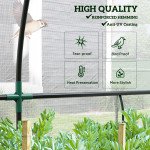 Walk-in Lean-to Greenhouse, Outdoor Gardening Green House with Zipper Roll-up Doors and Window, 7' x 3' x 5', White