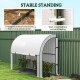 Walk-in Lean-to Greenhouse, Outdoor Gardening Green House with Zipper Roll-up Doors and Window, 7' x 3' x 5', White