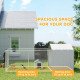 Galvanized Steel Dog Kennel Outdoor with Waterproof & UV-Resistant Cover for Large Dogs, 19.7' x 7.5' x 7.5'