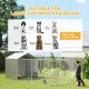 Galvanized Steel Dog Kennel Outdoor with Waterproof & UV-Resistant Cover for Large Dogs, 19.7' x 7.5' x 7.5'