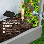 Wooden Raised Garden Bed with Trellis, Outdoor Planter Box with Hanging Roof, Drainage Holes and Bed Liner