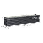 8 x 1.3 x 1.5ft Galvanized Raised Garden Bed, Reinforced Outdoor Planter Box with Open Bottom, Dark Grey