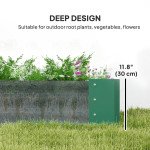 6 x 3 x 1ft Galvanized Raised Garden Bed, Reinforced Outdoor Planter Box with Open Bottom, Green