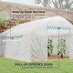 Walk-in Tunnel Greenhouse with Galvanized Steel Frame and Windows, Garden Planting Warm House, 13' x 10' x 6.5' , White