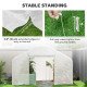 Walk-in Tunnel Greenhouse with Galvanized Steel Frame and Windows, Garden Planting Warm House, 13' x 10' x 6.5' , White
