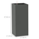 2 Pack Planter Box, 26 Inch Plastic Flower Pots with Water Level Indicator, Drainage Hole and Drain Plug, Dark Grey