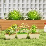 6 Pack Self Watering Flower Pots, 10.5 Inch Planter Box with Water Level Indicator for Vegetables, Succulents Plants