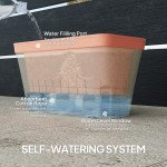 3 Pack Self Watering Flower Pots, 10.5 Inch Planter Box with Water Level Indicator for Vegetables, Succulents Plants