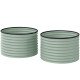 Set of 2 Raised Garden Bed, Metal Planter Box with Safety Edging, Easy-to-assemble Stock Tank, Green