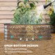 7' x 3' x 1' Large Outdoor Planter Box, Galvanized Raised Garden Bed with Metal Plant Stake, Silver
