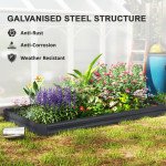 Galvanized Raised Bed, 8' x 4' x 1' Metal Planter Box, Outdoor Garden Box with Open Bottom for Flower Herb Vegetable