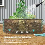 6' x 3' x 1' Large Outdoor Planter Box, Galvanized Raised Garden Bed with Metal Plant Stake, Light Green