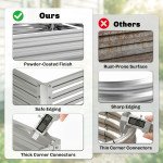 4' x 4' x 1' Galvanized Raised Garden Bed, Metal Garden Box with Open Bottom, Easy Assembly Outdoor Planter Box for Vegetables Flowers Herbs, Silver
