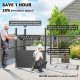 4.6' x 9' Steel Outdoor Storage Shed, Lean to Shed, Metal Tool House with Foundation Kit, Lockable Doors, Gloves and 2 Air Vents for Backyard, Patio, Lawn, Dark Grey